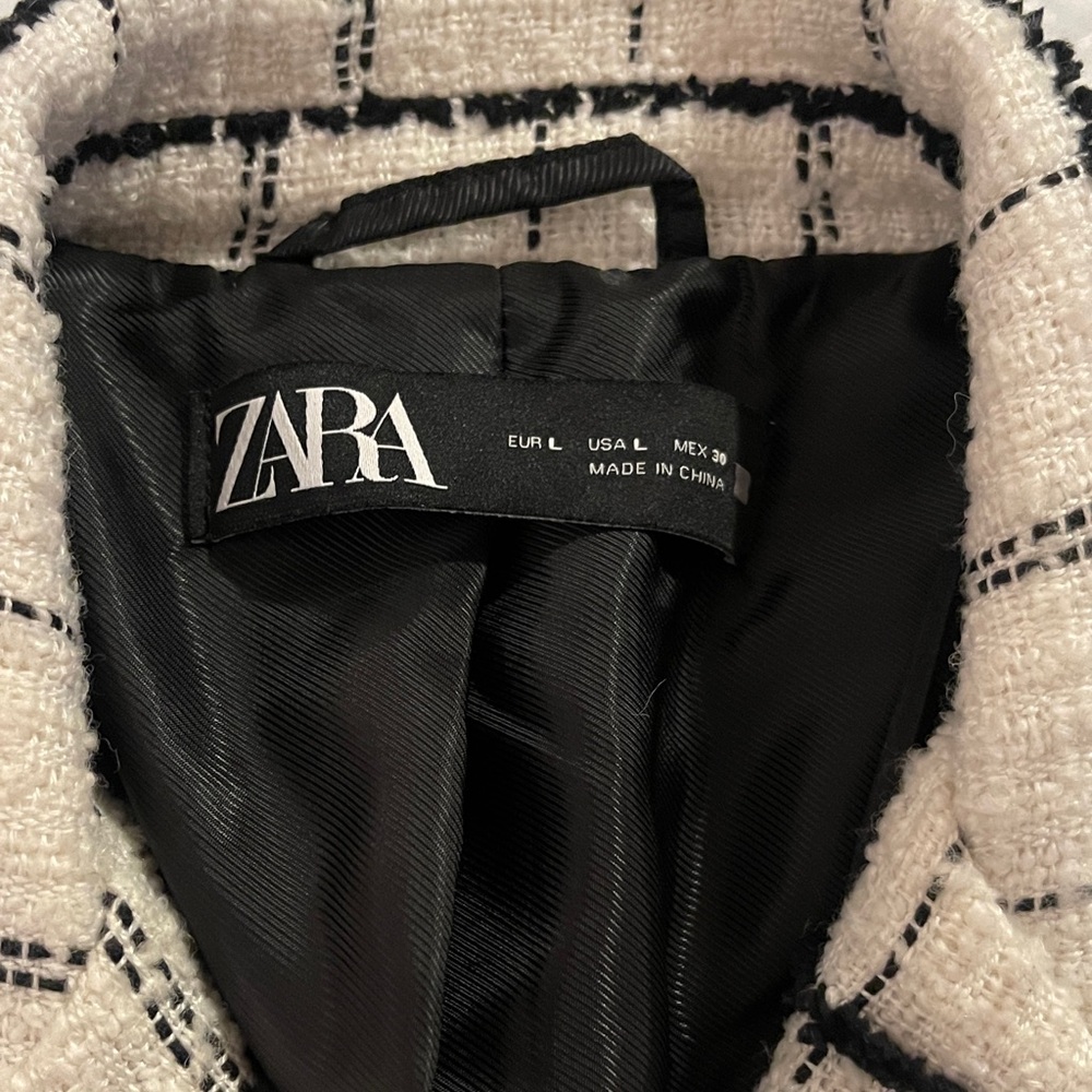 Zara Monochrome Tweed Jacket